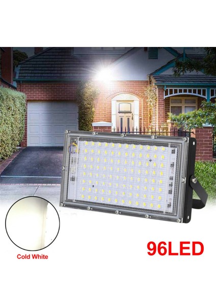 100W 96LED Projektör Modülü Projektör IP65 Dış Mekan Bahçe Cephe Spot Bahçe Mutfak Sokak Aydınlatması Sıcak Beyaz (Yurt Dışından)