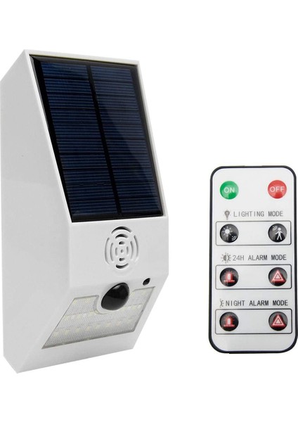 Güneş Enerjili Alarm Işığı, Hareket Dedektörlü Güneş Enerjili Flaş Işığı Güneş Enerjili Alarm Işığı, Uzaktan Kumandalı Hareket Dedektörü Beyaz (Yurt Dışından)