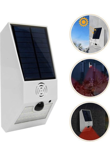 Güneş Enerjili Alarm Işığı, Hareket Dedektörlü Güneş Enerjili Flaş Işığı Güneş Enerjili Alarm Işığı, Uzaktan Kumandalı Hareket Dedektörü Beyaz (Yurt Dışından)