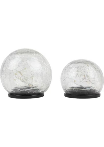 2 Adet 10CM ve 12CM Güneş Çatlak Zemin Topu Açık Su Geçirmez Balkon Bahçe Avlusu Peyzaj Açık/bahçe Dekoratif Işık (Yurt Dışından)