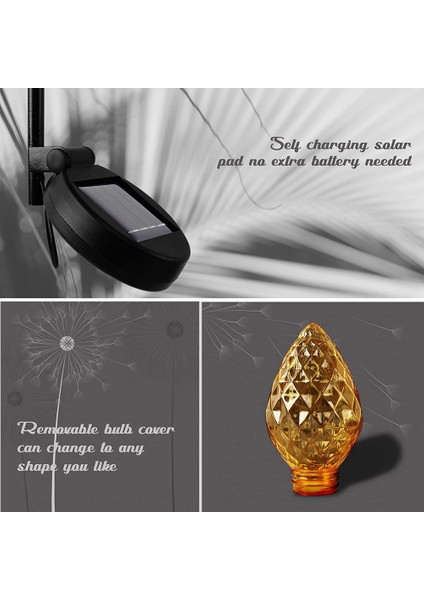 Güneş Enerjili Bahçe Işığı Sanat Metal Yaprak Sıcak Beyaz LED Güneş Enerjili Açık Bahçe Işıkları Bahçe Dekorasyonu Kazık Işığı (Yurt Dışından)