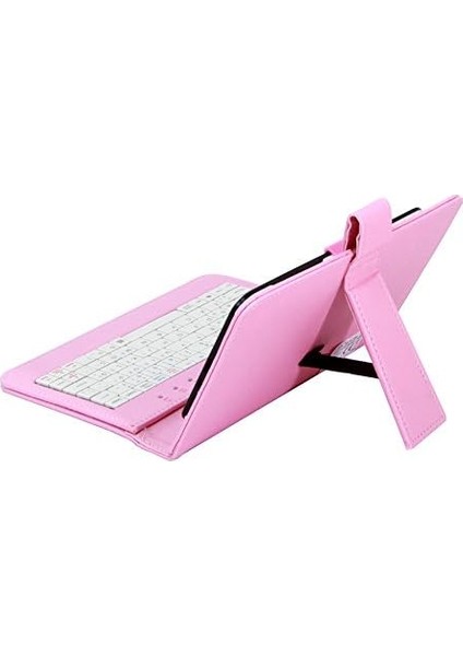 Pc Kılıfı Klavye Tablet Türkçe Q Micro+Mini USB 7" Pembe KB-TAB07 Yeni
