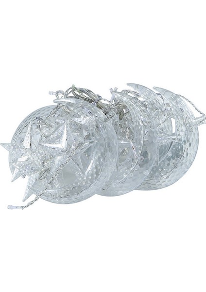 12 Yıldız Ay Işığı Dizisi 2.5m Açık Hava Su Geçirmez Yatak Odası Ev Partisi Düğün Dekorasyonu Atmosfer Perde Işığı Ab Fişi (Yurt Dışından)