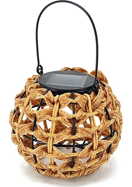 Güneş Rattan Işık, Saplı Dokuma Dış Mekan Güneş Feneri, Su Geçirmez LED Sarkıt, Çim Teras, Avlu, Sundurma (Yurt Dışından)