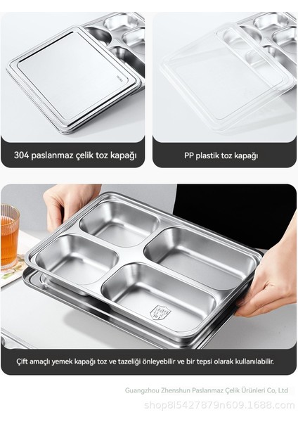 2 Ev Okulu 304 Paslanmaz Çelik Yemekler Beş Izgara Yemek Tabağı (Yurt Dışından) fiyatları