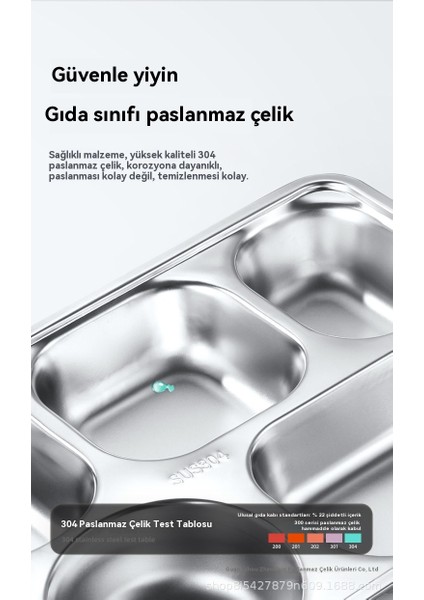 2 Ev Okulu 304 Paslanmaz Çelik Yemekler Beş Izgara Yemek Tabağı (Yurt Dışından) modelleri