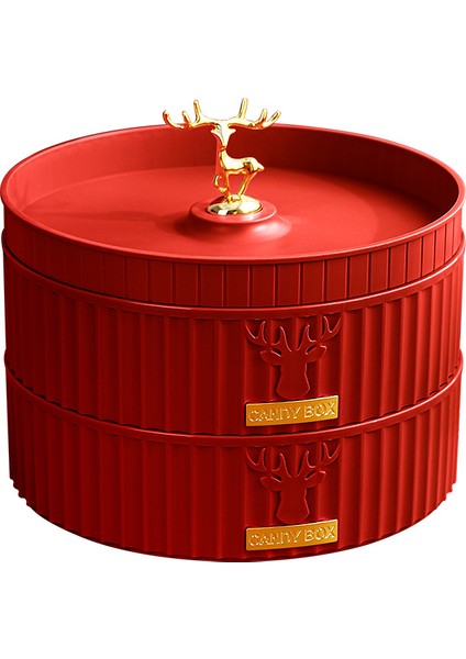 Ev Çift Katmanlı Döner Kuru Meyve Kapağı ile Ayrılmış Saklama Kutusu (Yurt Dışından)