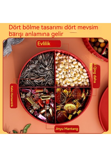 Ev Çift Katmanlı Döner Kuru Meyve Kapağı ile Ayrılmış Saklama Kutusu (Yurt Dışından)