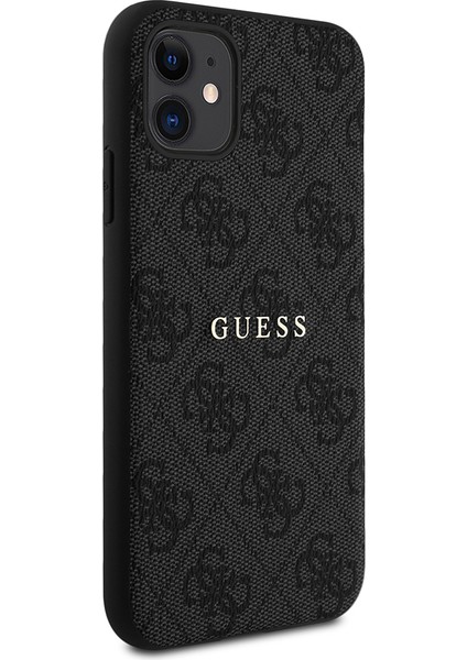 iPhone 11 Kılıf Guess Orjinal Lisanslı 4g Magsafe Uyumlu Desen Yazı Logolu Kapak Siyah modelleri