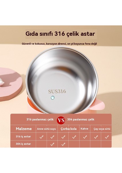 316 Paslanmaz Çelik Kase 500ML Ev Çorbası Pirinç Kase Kapaklı Çorba Kase (Yurt Dışından)