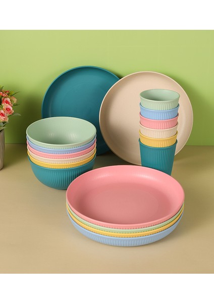 2 Adet Ev Içi Plastik Buğday Saman Yemek Tabağı (Yurt Dışından) modelleri