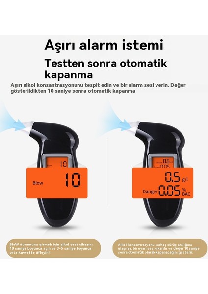 Arkadan Aydınlatmalı Ekran Alkol Test Cihazı ile Araç Taşınabilir AT-68S (Yurt Dışından)