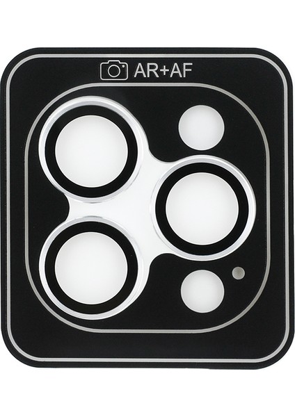 Apple iPhone 15 Pro Guess Lisanslı Metal Kamera Lens Koruyucu Gümüş