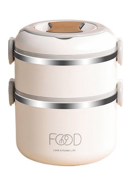 304 Paslanmaz Çelik Çift Katlı Ofis Çalışanı Taşınabilir No Tencere Çok Katmanlı Öğle Yemeği Kutusu (Yurt Dışından)