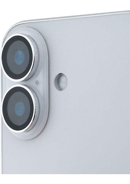 Apple iPhone 16 Uyumlu Guess Lisanslı Metal Kamera Lens Koruyucu Gümüş
