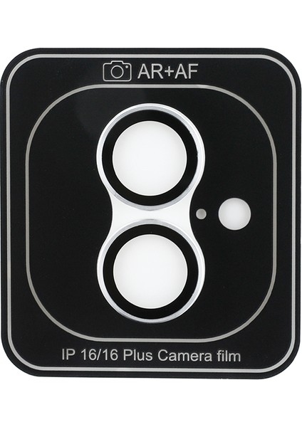 Apple iPhone 16 Uyumlu Guess Lisanslı Metal Kamera Lens Koruyucu Gümüş