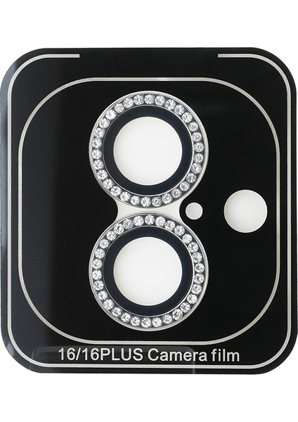 Apple iPhone 16 Guess Lisanslı Rhinestone Taşlı Kamera Lens Koruyucu Gümüş fiyatları