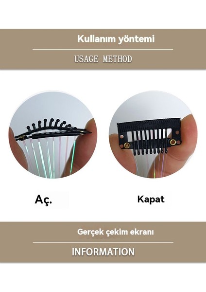 Lazer Altın Tel 12 Parçalı Renkli Saç Teli Dekorasyon (Yurt Dışından)