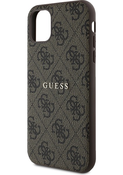 iPhone 11 Kılıf Guess Orjinal Lisanslı Magsafe Uyumlu 4g Desen Yazı Logolu Kapak Kahverengi fırsatları