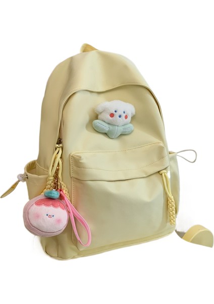 Düz Renk Küçük Taze Büyük Kapasiteli Ultra Hafif Okul Çantası (Yurt Dışından)