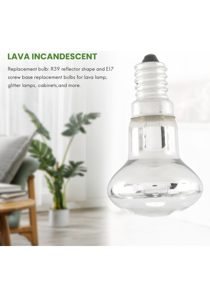 Yedek Lava Lambası E14 R39 30W Spot Vidalı Ampul Şeffaf Reflektör Spot Ampuller Lava Akkor 3 Adet (Yurt Dışından)