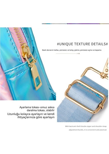 Kadın Renkli Gökkuşağı Dikişli Çapraz Omuz Omuz Göğüs Çantası (Yurt Dışından) modelleri