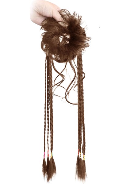 Bayanlar 58CM Yaz Serin ve Kabarık Doğal Çiçek Peruk Örgü (Yurt Dışından)