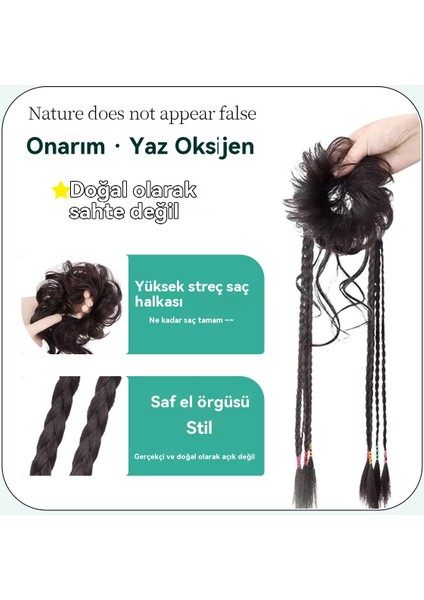 Bayanlar 58CM Yaz Serin ve Kabarık Doğal Çiçek Peruk Örgü (Yurt Dışından) modelleri