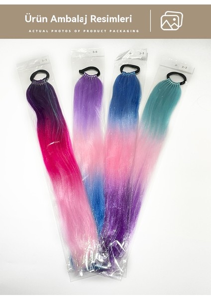 9 Adet Renkli Lazer Ipek Sıcak Kız Peruk 65 cm Uzunluğunda (Yurt Dışından) fırsatları