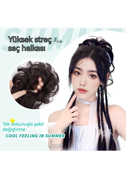 Bayanlar 58CM Yaz Serin ve Kabarık Doğal Çiçek Peruk Örgü (Yurt Dışından) fiyatları