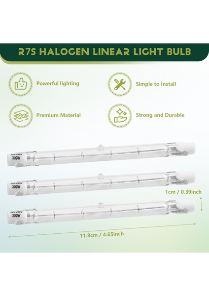 5 Paket R7S 118MM 300W 230V, R7S Halojen Doğrusal Ampul, Inşaat Çalışmaları Için Kısılabilir Halojen Lamba Peyzaj Aydınlatması (Yurt Dışından)