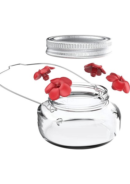 Kuş Yemliği Açık Hava Asılı Kuş Su Yemlikleri Masonjar Çiçek Kuşları Sulama Şişesi Içkilik Yabani Kuş Bahçesi Için (Yurt Dışından)