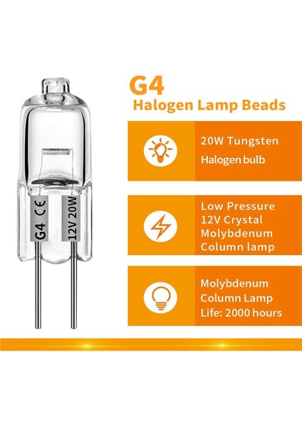 40 Adet G4 12V 20W Halojen Lamba G4 12V Ampul Takılı Boncuk Kristal Lamba Halojen Ampul 20W 12V Halojen Ampuller (Yurt Dışından)