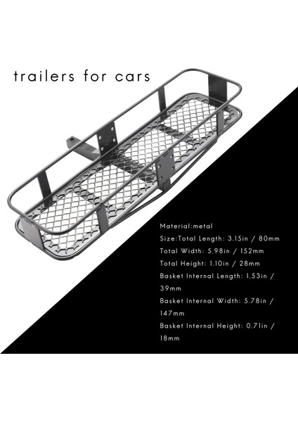 Metal Arka Tampon Arka Bağlantı Taşıyıcısı 1/10 Rc Paletli Eksenel SCX10 90046 SCX10 Iıı AXI03007 Traxxas Trx4 D90 Tf2 (Yurt Dışından)
