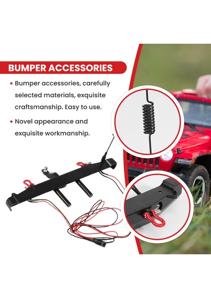 1:10 Rc Paletli Araba Traxxas Trx4 Eksenel SCX10 90046 Için LED Işık Antenli Metal Arka Tampon Kuyruk Kancası (Yurt Dışından) fırsatları