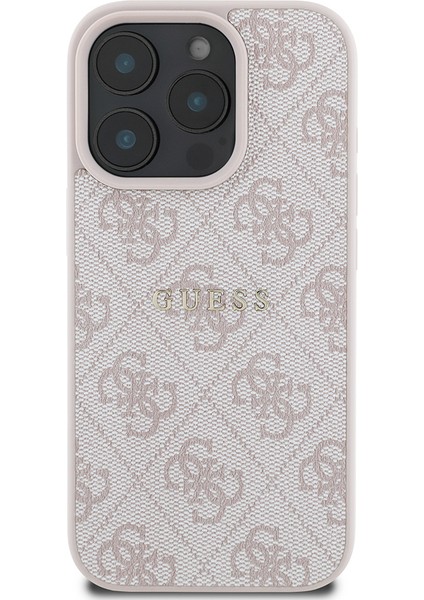 Apple iPhone 15 Pro Kılıf Guess Orjinal Lisanslı Magsafe Şarj Özellikli 4g Desen Yazı Logolu Kapak Pembe fiyatları