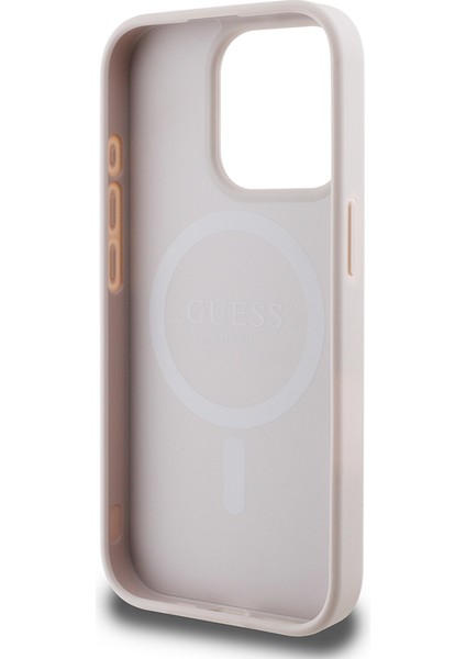Apple iPhone 15 Pro Max Kılıf Guess Lisanslı Magsafe Şarj Özellikli 4g Desen Yazı Logolu Kapak Pembe indirimleri