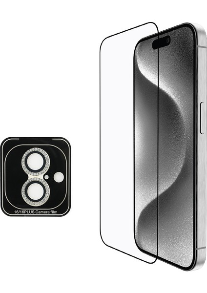 Apple iPhone 16 Plus Guess Orjinal Lisanslı 3'lü Aksesuar Seti Kılıf-Ekran Koruyucu-Lens Koruyucu Siyah fırsatları