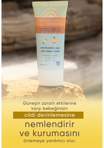 Organik Nemlendirici ve Koruyucu 30 SPF Çocuk Güneş Kremi 75 ML fiyatları
