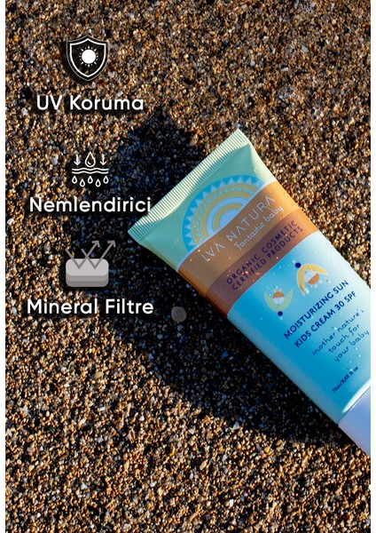 Organik Nemlendirici ve Koruyucu 30 SPF Çocuk Güneş Kremi 75 ML indirimleri