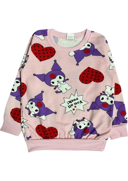 Kız Çocuk Iki Iplik Pembe Kuromi Kalp Desenli Uzun Kollu Pijama Takımı fiyatları