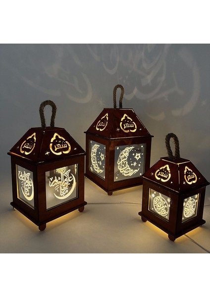 Rüzgar Lambası LED Taşınabilir Ay Gece Lambası Tatil Atmosferi Dekorasyon Küçük Süsler (Yurt Dışından)