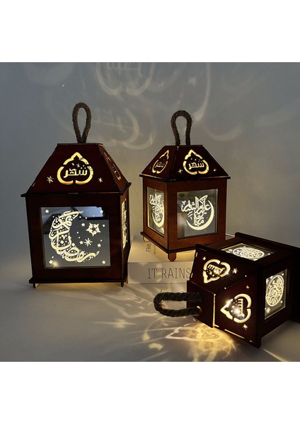 Rüzgar Lambası LED Taşınabilir Ay Gece Lambası Tatil Atmosferi Dekorasyon Küçük Süsler (Yurt Dışından)