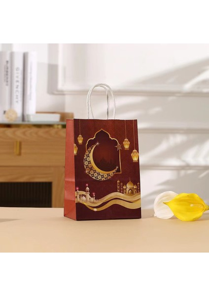 Yeni Ay Kraft Kağıt Tote Çanta Rasa Alışveriş Kağıt Çanta 4 Renk Her 5 20 Hediye Çanta (Yurt Dışından)