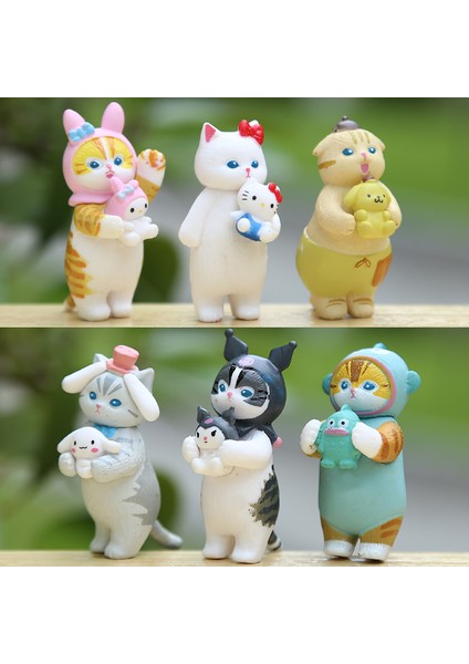 6 Anime Japon Kedi Masaüstü Araba Süsleri (Yurt Dışından)