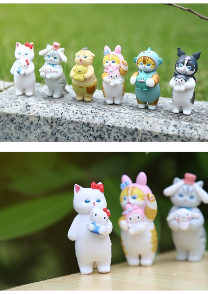 6 Anime Japon Kedi Masaüstü Araba Süsleri (Yurt Dışından)