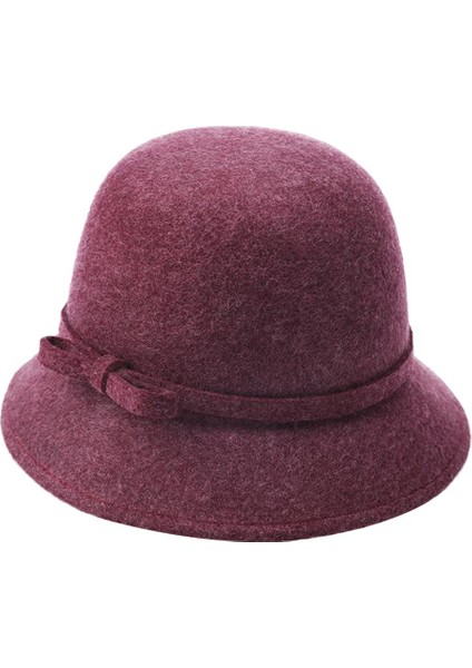 Yün Karışımı Cloche Kış Sı Fötr Bordo (Yurt Dışından)