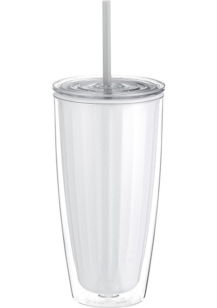 Yaratıcı Su Dağı Çift Katmanlı Plastik Pipetli Dak Sıcak Su ile Doldurulabilir Pipetli Öğrenci Su Dağı Büyük Kapasite (Yurt Dışından)