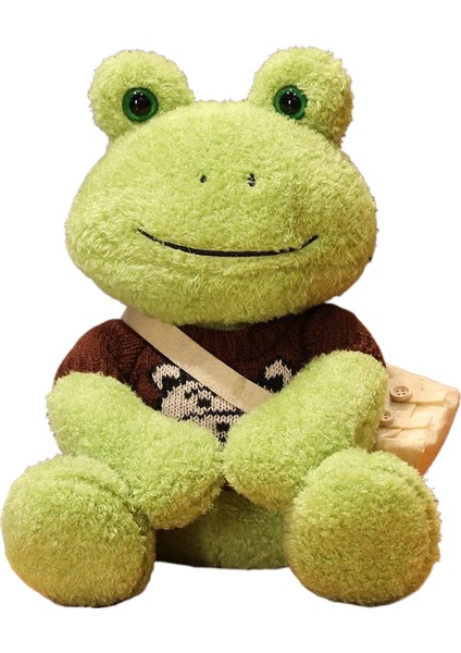 Karikatür Büyük Gözler Kurbağa Bebek Bebek Sevimli Giyen Jumper Küçük Hayvan Peluş Oyuncaklar Parti Oyuncaklar 25 cm Yüksek (Yurt Dışından)