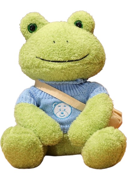 Karikatür Büyük Gözler Kurbağa Bebek Bebek Sevimli Giyen Jumper Küçük Hayvan Peluş Oyuncaklar Parti Oyuncaklar 25 cm Yüksek (Yurt Dışından)